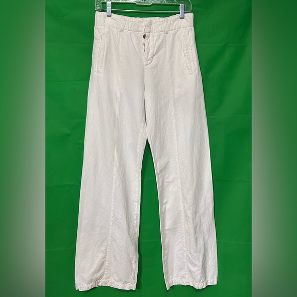J BRAND White Linen/Cotton Wide Leg Pants Size 25 - Picture 2 of 15